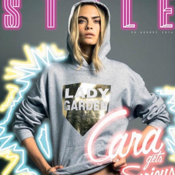 Cara Delevingne en couverture du magazine "Sunday Times Style", août 2016.