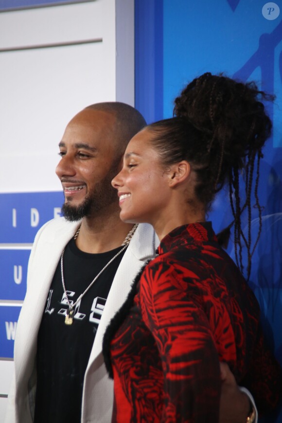 Alicia Keys  et son mari Swiss Beatz à la soirée des MTV Video Music Awards 2016 à Madison Square Garden à New York City, New York, Etats-Unis, le 28 août 2016.