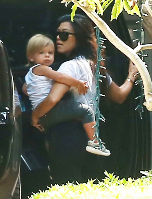 Kourtney Kardashian emmène son fils Reign à son cours de musique à Beverly Hills, le 25 août 2016