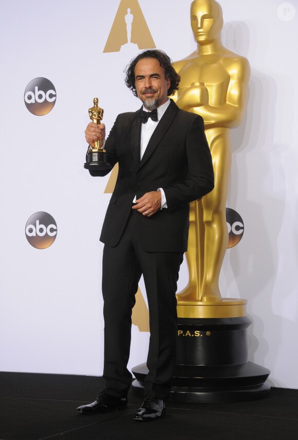 Alejandro Gonzalez Inarritu (Oscar du meilleur réalisateur pour le film "The Revenant") - Press Room de la 88ème cérémonie des Oscars à Hollywood, le 28 février 2016.