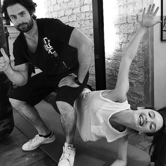 Charlotte Le Bon et son coach, fin 2015.