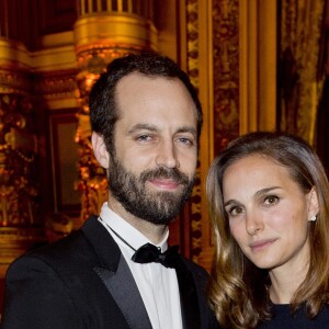 Natalie Portman et son mari Benjamin Millepied - 40e anniversaire du Conseil Pasteur-Weizmann à l'Opéra Garnier à Paris le 12 janvier 2015.