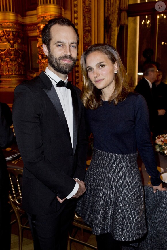 Natalie Portman et son mari Benjamin Millepied - 40e anniversaire du Conseil Pasteur-Weizmann à l'Opéra Garnier à Paris le 12 janvier 2015.