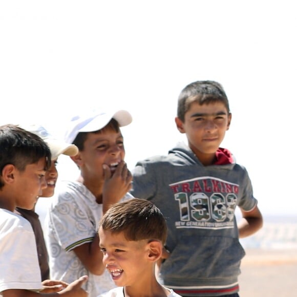 Angelina Jolie durant sa visite dans le camp de réfugiés Syriens à Azraq en Jordanie, le 9 Septembre 2016