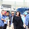 Angelina Jolie durant sa visite dans le camp de réfugiés Syriens à Azraq en Jordanie, le 9 Septembre 2016