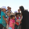 Angelina Jolie durant sa visite dans le camp de réfugiés Syriens à Azraq en Jordanie, le 9 Septembre 2016