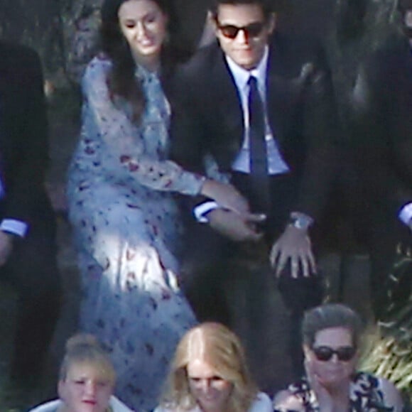 Exclusif - Katy Perry et John Mayer au Mariage de Allison Williams ("Girls") et Ricky Van Veen dans une ferme du Wyoming le 19 septembre 2015.