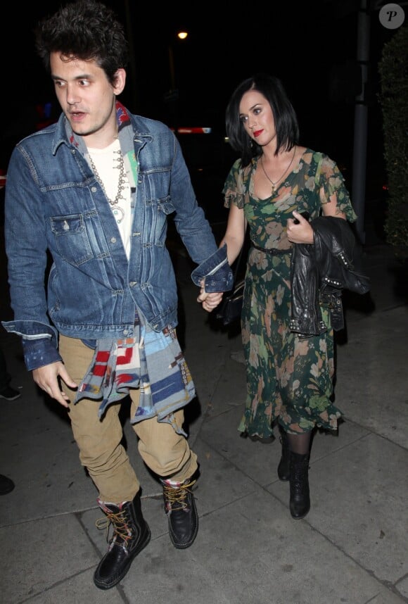 Katy Perry et John Mayer sont alles diner au restaurant "Osteria Mozza" a Hollywood. Le 4 janvier 2013