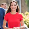 Kate Middleton, duchesse de Cambridge, lors de la visite d'un centre de soutien téléphonique, à Londres le 25 août 2016.