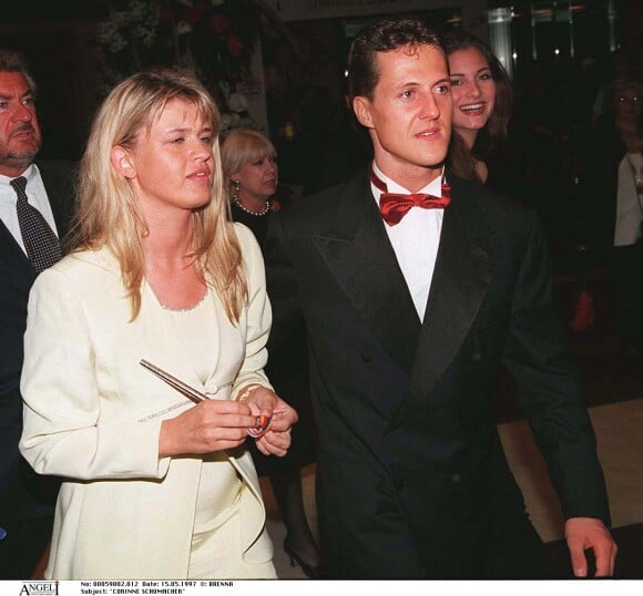 Michael Schumacher et sa femme Corinna en 1997 à Monaco.