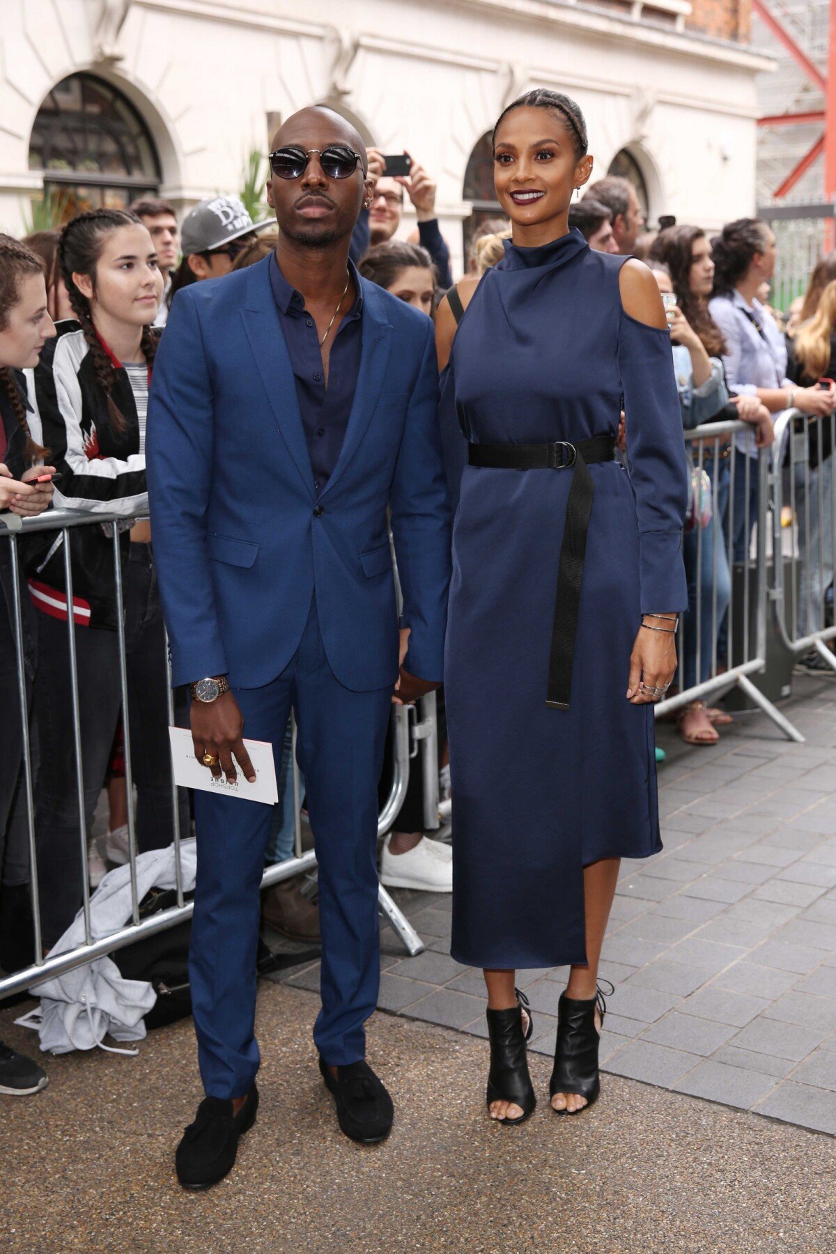 Photo : Alesha Dixon et son compagnon Azuka Ononye arrivent au Topshop Show  Space pour assister au défilé 