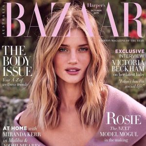 Rosie Huntington-Whiteley se confie sur son couple avec Jason Statham pour le magazine Harper's Bazaar. Septembre 2016