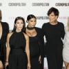 Kris Jenner entourée de ses filles Khloé Kardashian, Kourtney Kardashian, Kim Kardashian, enceinte, Kylie Jenner à la soirée du 50ème anniversaire de la revue féminine ‘Cosmopolitan' au Ysabel à West Hollywood, le 12 octobre 2015.