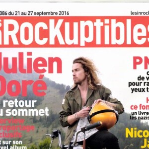 Julien Doré fait la couverture du numéro des Inrockuptibles du 21 septembre 2016.