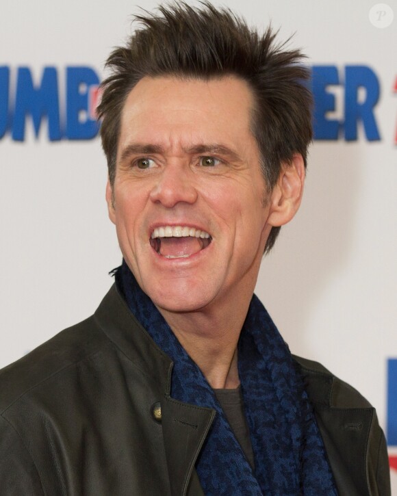 Jim Carrey au photocall du film "Dumb and Dumber" à Londres. Le 20 novembre 2014
