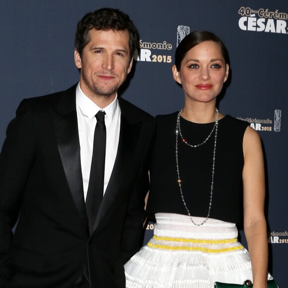 Guillaume Canet et Marion Cotillard lors de la 40ème cérémonie des César au théâtre du Châtelet à Paris le 20 février 2015