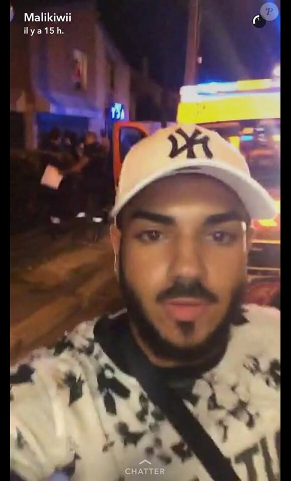 Malik (ex de Sarah Fraisou) après s'être fait tirer dessus dans la nuit du 23 au 24 septembre 2016 à Argenteuil. Le jeune homme a été blessé par balle à la jambe