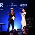 Andy Boose et Adriana Lima lors de la vente aux enchères de l'AmfAR à Milan en Italie, le 24 septembre 2016