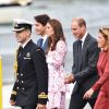 Le prince William et Kate Middleton à Vancouver lors de leur voyage officiel au Canada, le 25 septembre 2016, accompagnés par le premier ministre Justin Trudeau et sa femme Sophie Grégoire Trudeau.