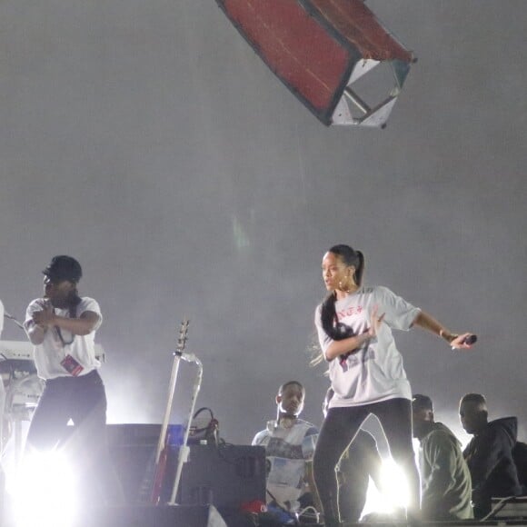 Rihanna en pleines répétitions pour le "Global Citizen Festival" à Central Park à New York, le 23 septembre 2016.