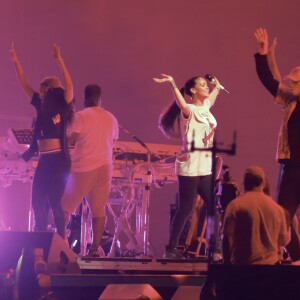 Rihanna en pleines répétitions pour le "Global Citizen Festival" à Central Park à New York, le 23 septembre 2016.