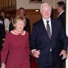 David Johnston, Gouverneur général du Canada, et sa femme Sharon lors de la réception donnée en l'honneur du duc et de la duchesse de Cambridge à la Maison du Gouvernement à Victoria le 26 septembre 2016