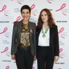 Cristina Córdula et Audrey Fleurot à la soirée de lancement "Octobre Rose" pour soutenir l'association contre le cancer du sein et remise du prix Estée Lauder au Café de l'Homme à Paris. Le 26 septembre 2016 © Olivier Borde