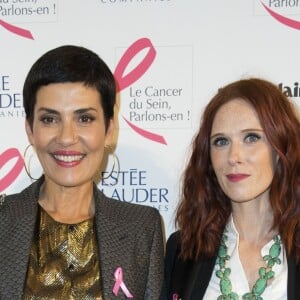 Cristina Córdula et Audrey Fleurot à la soirée de lancement "Octobre Rose" pour soutenir l'association contre le cancer du sein et remise du prix Estée Lauder au Café de l'Homme à Paris. Le 26 septembre 2016 © Olivier Borde