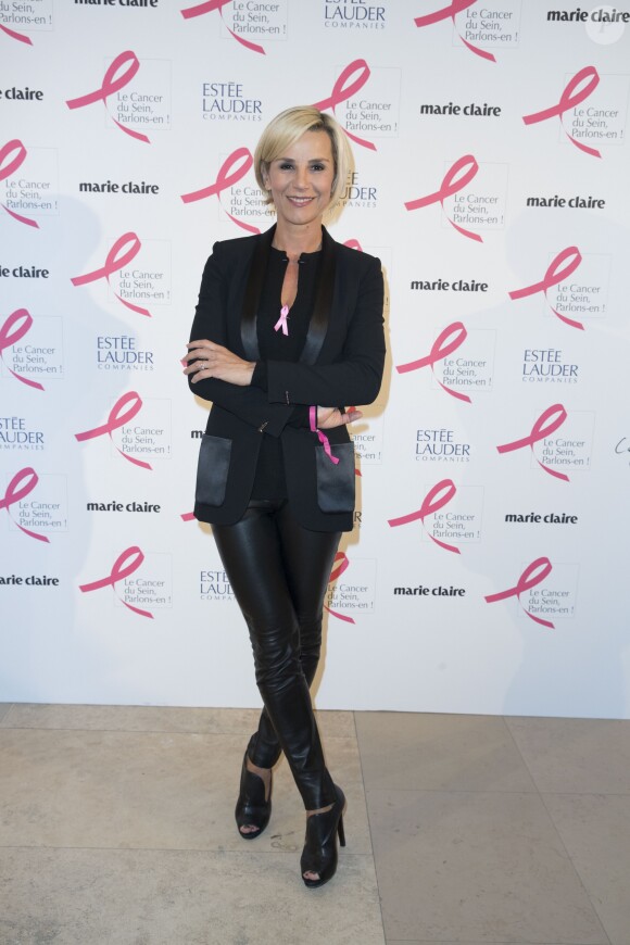 Exclusif - Laurence Ferrari à la soirée de lancement "Octobre Rose" pour soutenir l'association contre le cancer du sein et remise du prix Estée Lauder au Café de l'Homme à Paris. Le 26 septembre 2016 © Olivier Borde