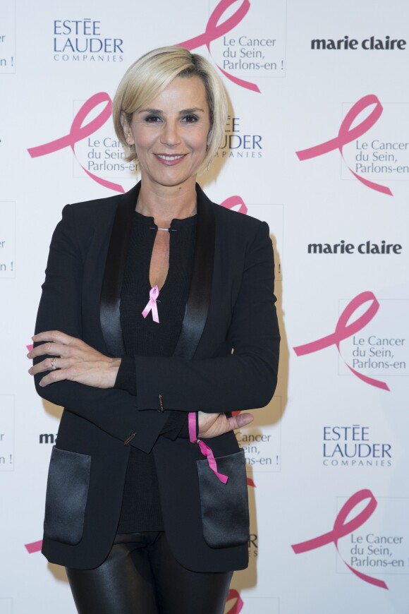 Exclusif - Laurence Ferrari à la soirée de lancement "Octobre Rose" pour soutenir l'association contre le cancer du sein et remise du prix Estée Lauder au Café de l'Homme à Paris. Le 26 septembre 2016 © Olivier Borde