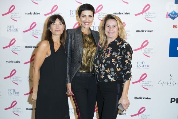 Exclusif - Nathalie Duconge (Responsable de l'association Cancer du Sein "Parlons-en"), Cristina Córdula et Coco Couperie-Eiffel - Personnalités à la soirée de lancement "Octobre Rose" pour soutenir l'association contre le cancer du sein et remise du prix Estée Lauder au Café de l'Homme à Paris. Le 26 septembre 2016 © Olivier Borde / Bestimage