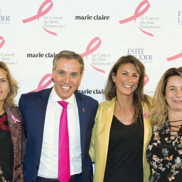 Exclusif - Christophe Bonnat, Virginie Couperie-Eiffel, Jean-Christophe Jourde, Pénélope Leprevost, Coco Couperie-Eiffel et guest - Personnalités à la soirée de lancement "Octobre Rose" pour soutenir l'association contre le cancer du sein et remise du prix Estée Lauder au Café de l'Homme à Paris. Le 26 septembre 2016 © Olivier Borde / Bestimage