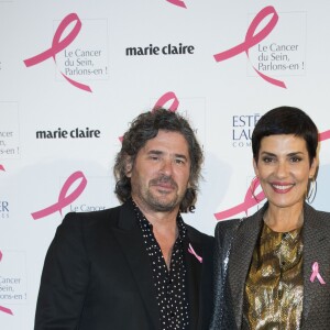 Exclusif - Christophe Bonnat, Cristina Cordula et Audrey Fleurot - Personnalités à la soirée de lancement "Octobre Rose" pour soutenir l'association contre le cancer du sein et remise du prix Estée Lauder au Café de l'Homme à Paris. Le 26 septembre 2016 © Olivier Borde / Bestimage