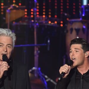 Exclusif - Angelo Del Vecchio, Daniel Lavoie et Martin Giroux (de la comédie musicale "Notre-Dame de Paris") - Enregistrement de l'émission "Les Années Bonheur", qui sera diffusée sur France 2 le 8 octobre 2016. Saint-Denis, le 20 septembre 2016 © Giancarlo Gorassini / Bestimage