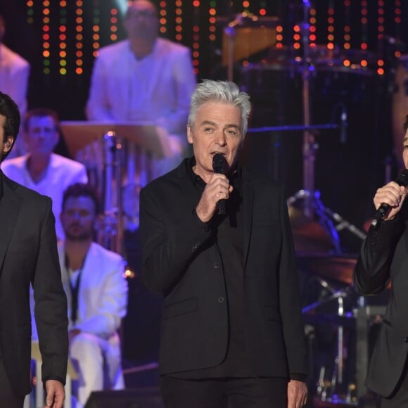 Exclusif - Angelo Del Vecchio, Daniel Lavoie et Martin Giroux (de la comédie musicale "Notre-Dame de Paris") - Enregistrement de l'émission "Les Années Bonheur", qui sera diffusée sur France 2 le 8 octobre 2016. Saint-Denis, le 20 septembre 2016 © Giancarlo Gorassini / Bestimage