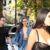 Kim Kardashian et Kanye West - La famille Kardashian se rend dans une boutique Armani pendant la fashion week à Paris le 29 septembre 2016.