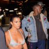 Kourtney Kardashian et Kanye West arrivant à l'after party du show Balmain à Paris le 29 septembre 2016