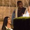 Kim Kardashian et Kanye West à l'after party du show Balmain avec Olivier Rousteing au restaurant Loulou à Paris, le 30 septembre 2016