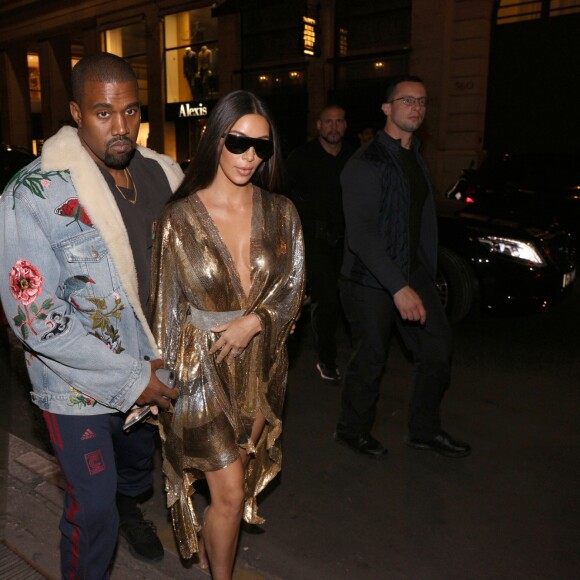 Exclusif - Kim Kardashian et Kanye West se rendent au restaurant "Le Costes" à Paris, le 29 septembre 2016.