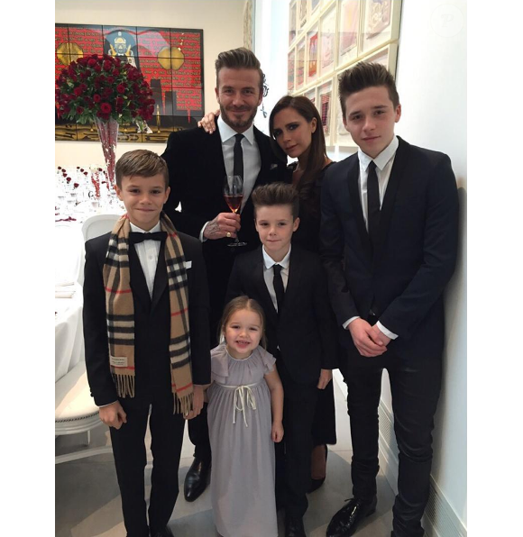 Victoria et David Beckham aux côtés de leurs enfants