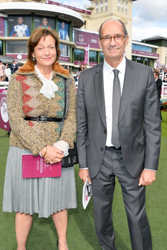 Eric Woerth et sa femme Florence au 95ème Qatar Prix de l'Arc de Triomphe à l'Hippodrome de Chantilly le 2 octobre 2016.