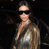 Kim Kardashian, Kanye West et Kourtney Kardashian se rendent à l'after-show "Balmain" au restaurant "Loulou" à Paris, le 29 septembre 2016