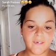 Sarah Fraisou ("Les Anges 8") a été frappée par Malik. Elle le prouve sur Snapchat. Le 3 septembre 2016.