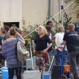 Exclusif - Catherine Deneuve - Catherine Deneuve et Gérard Depardieu sur le tournage du film "La bonne Pomme" sous la direction de la réalisatrice Florence Quentin à Flagy près de Fontainebleau le 14 septembre 2016