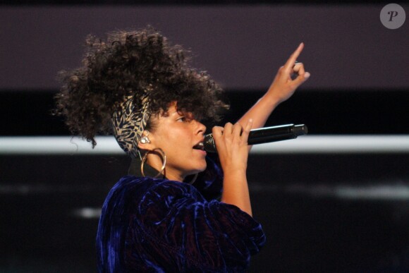 Alicia Keys lors de la Convention Nationale Démocrate à Philadelphie, le 26 juillet 2016.