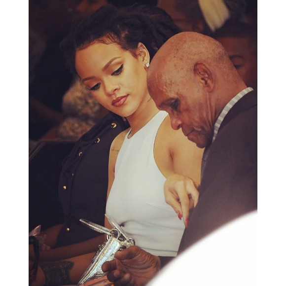 Rihanna au baptême de son neveu organisé à la Barbade le 9 octobre 2016.