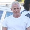 Exclusif - Prix spécial - No web - No blog - Daniel Craig, blond platine et habillé en prisonnier, sur le tournage du film 'Logan Lucky' à Atlanta, le 29 août 2016