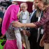 La reine Mathilde de Belgique visite le Centre UNICEF Makani à Mafraq, le 24 octobre 2016 lors de son voyage humanitaire en Jordanie.