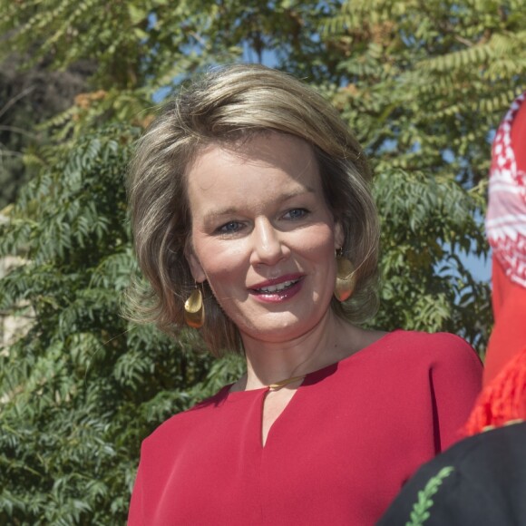 La reine Mathilde de Belgique et la reine Rania de Jordanie en visite à la Jordan River Foundation à Amman le 25 octobre 2016.