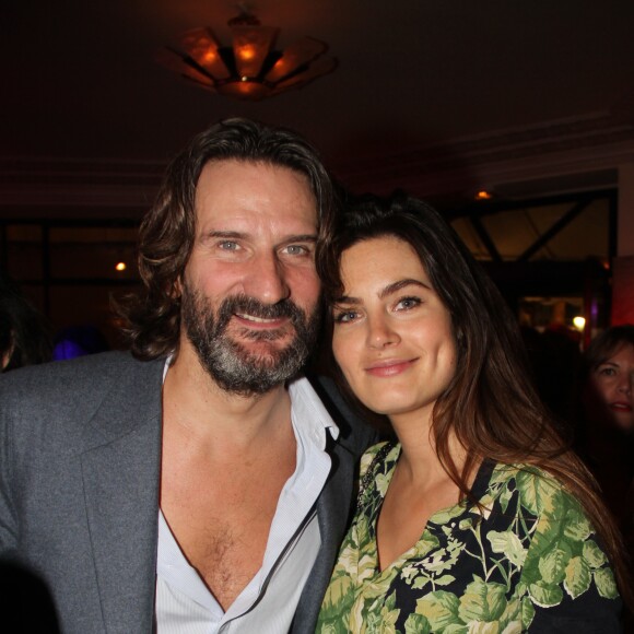 Frédéric Beigbeder et sa femme Lara Micheli ( Ils viennent tout juste d' être parents d' une petite fille prénommée Oona )- Le Prix de Flore 2015 décerné à Jean-Noël Orengo au café Flore Paris, le 10 novembre 2015 © Philippe Baldini / Bestimage